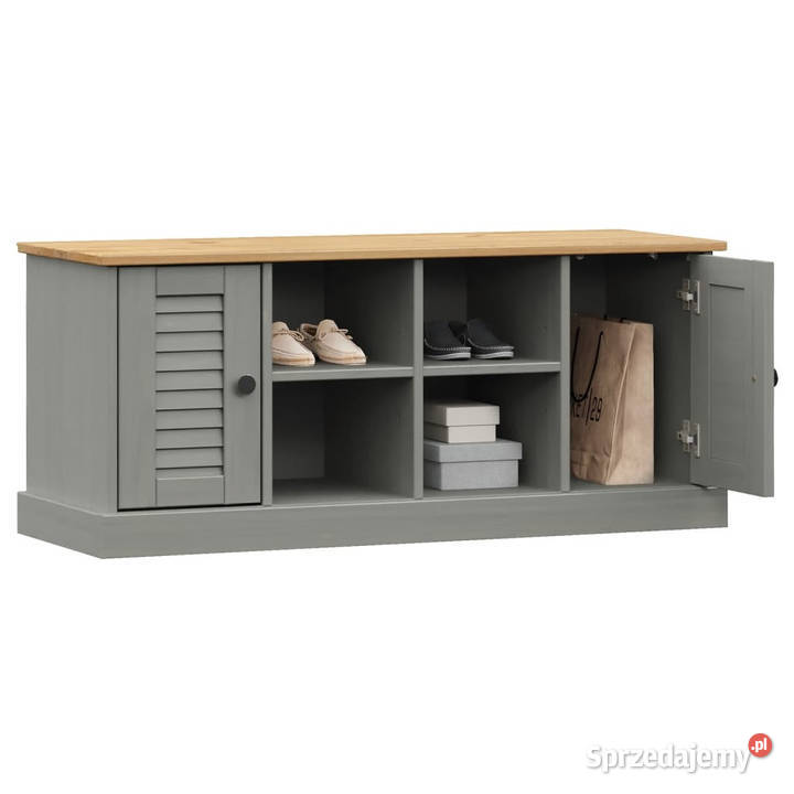 Szafka na buty VIGO szara 106x35x45 lite drewno mazowieckie Warszawa