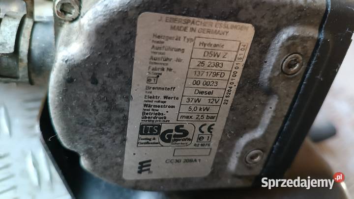 Webasto ogrzewanie postojowe diesel 50 kW 37W 25 Ogrzewanie postojowe