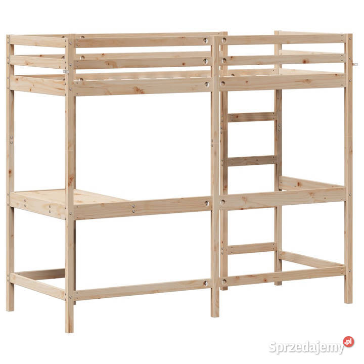 Łóżko na antresoli z biurkiem lite drewno 82cm Warszawa