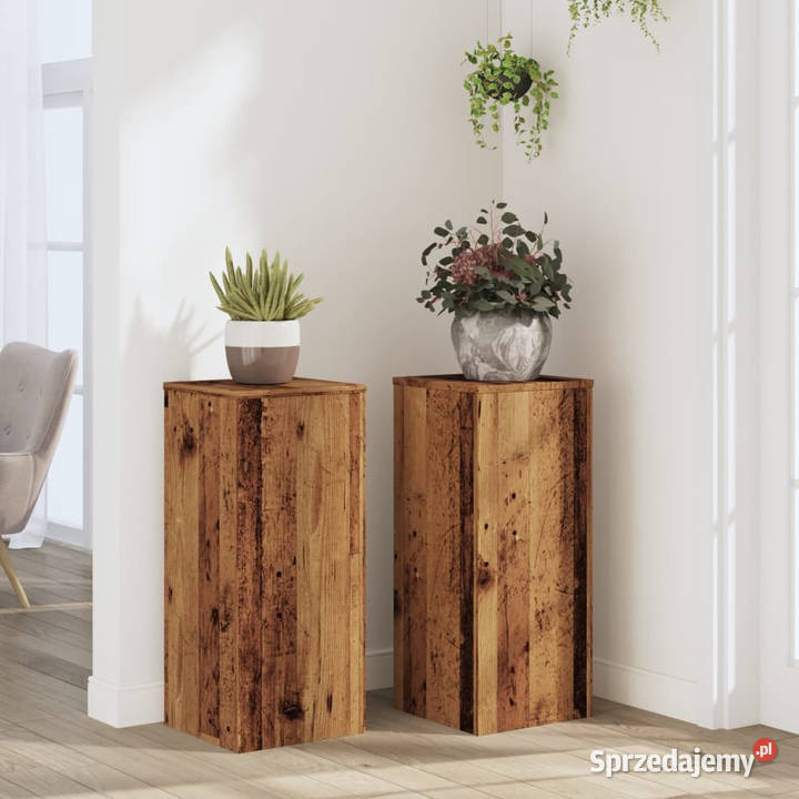 Podstawki pod doniczki 2 stare drewno 30x30x70