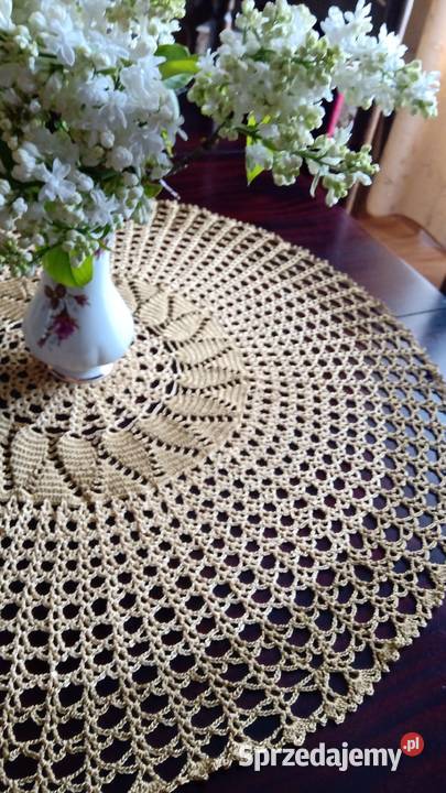 Złota serweta szydełkowa małopolskie Olkusz