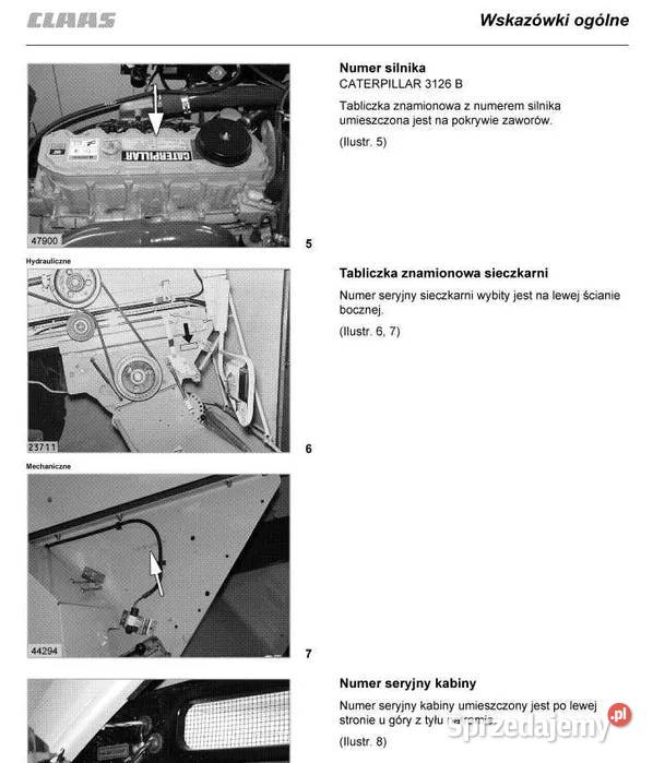 Instrukcja obsługi Claas Lexion 410460 IMO język Zduńska Wola