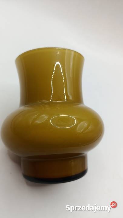 Wazon artystyczny ze szkła kolor miodowy Zamość