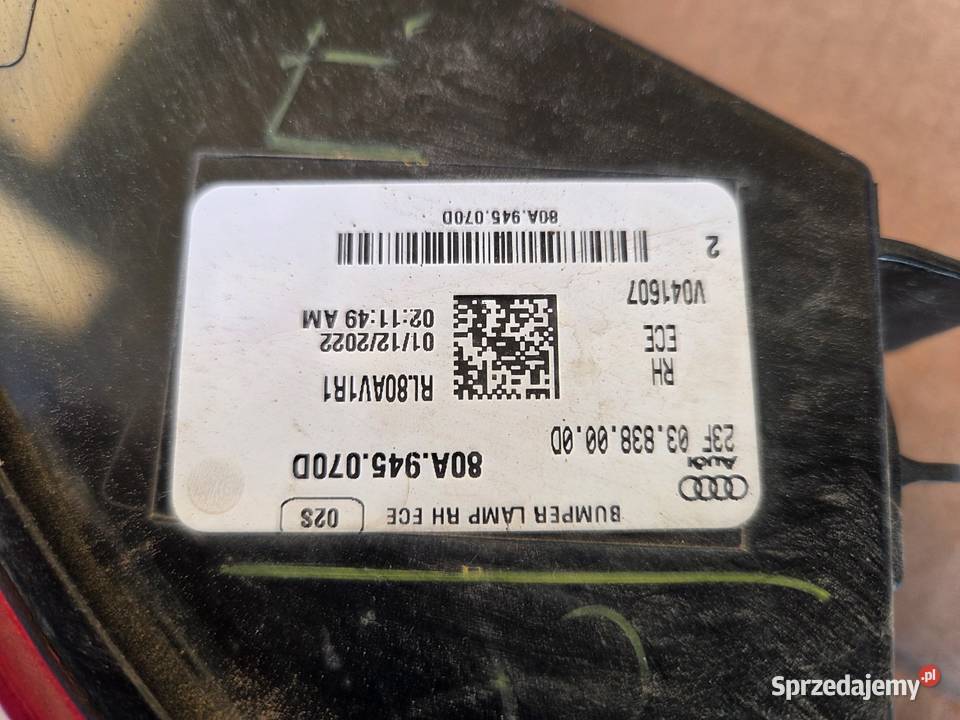 Audi Q5 lampa prawy tył 80A945070D Rybno