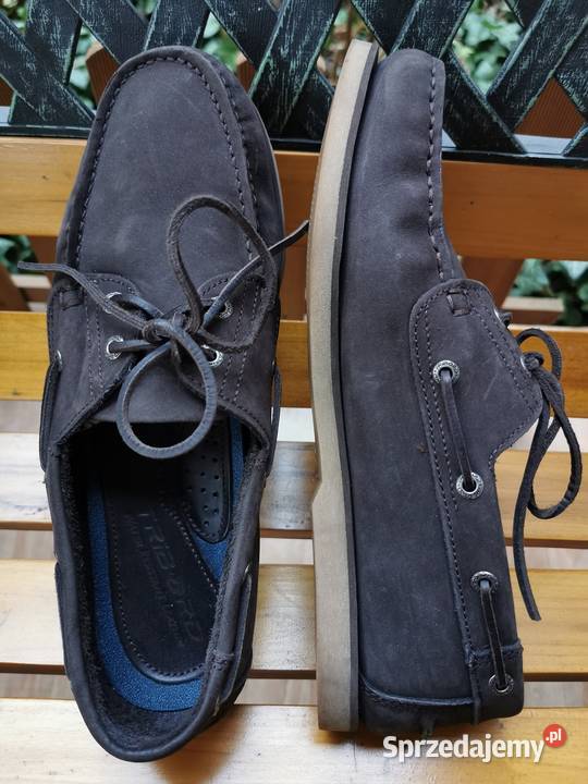 Buty na łódkę mokasyny 44 Skóra naturalna NUBUK Półbuty