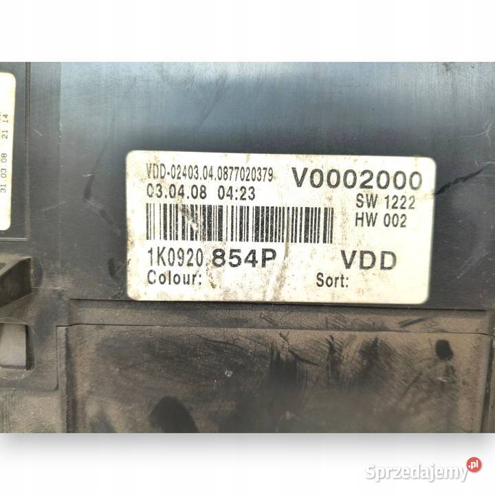 LICZNIK ZEGARY 1K0920854P VW Golf V 14 TSI 16 8V Chełm sprzedam