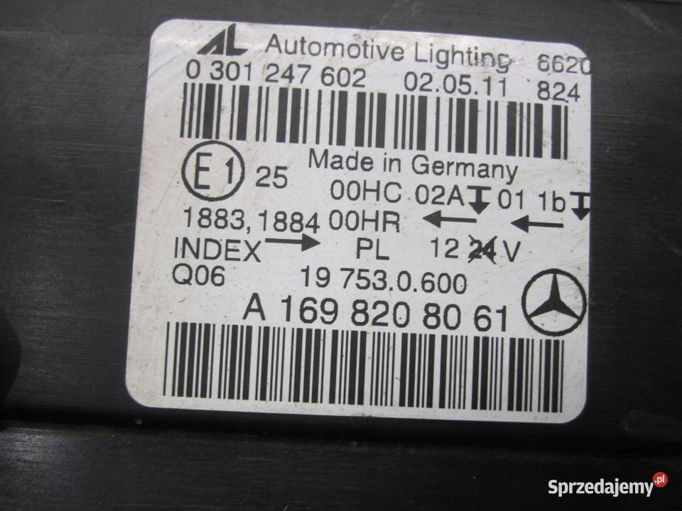 MERCEDES W245 I LIFT 11r lampa prawa przód Kielce