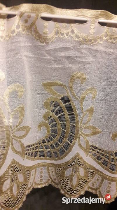 Biała złota żakardowa zazdrostka 50 firanka biały Radom sprzedam