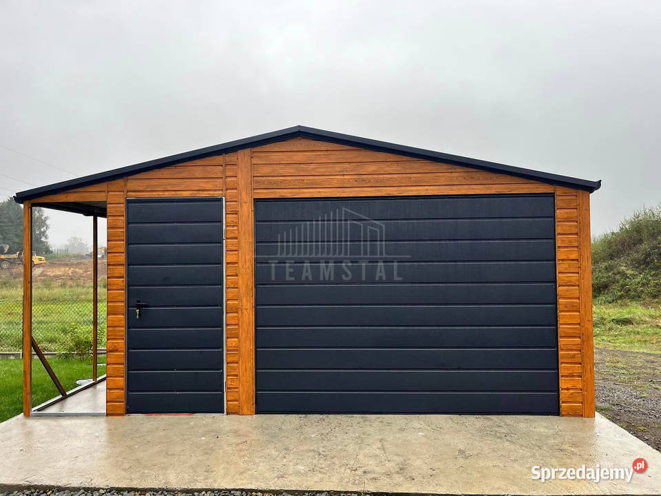 Garaż Blaszany 45x5 wiata 1x5 Brama uchylna blacha