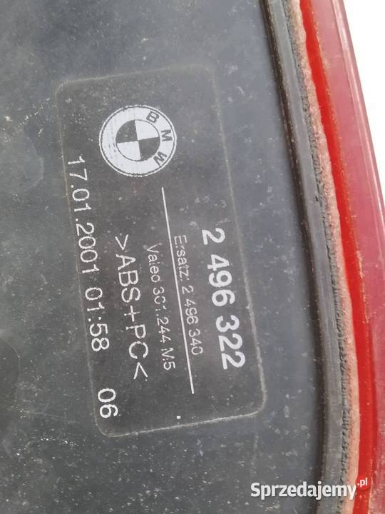 LAMPA TYŁ PRAWA KOMBI EU 2496322 Bmw Seria 5 IV Rok produkcji 1999 sprzedam