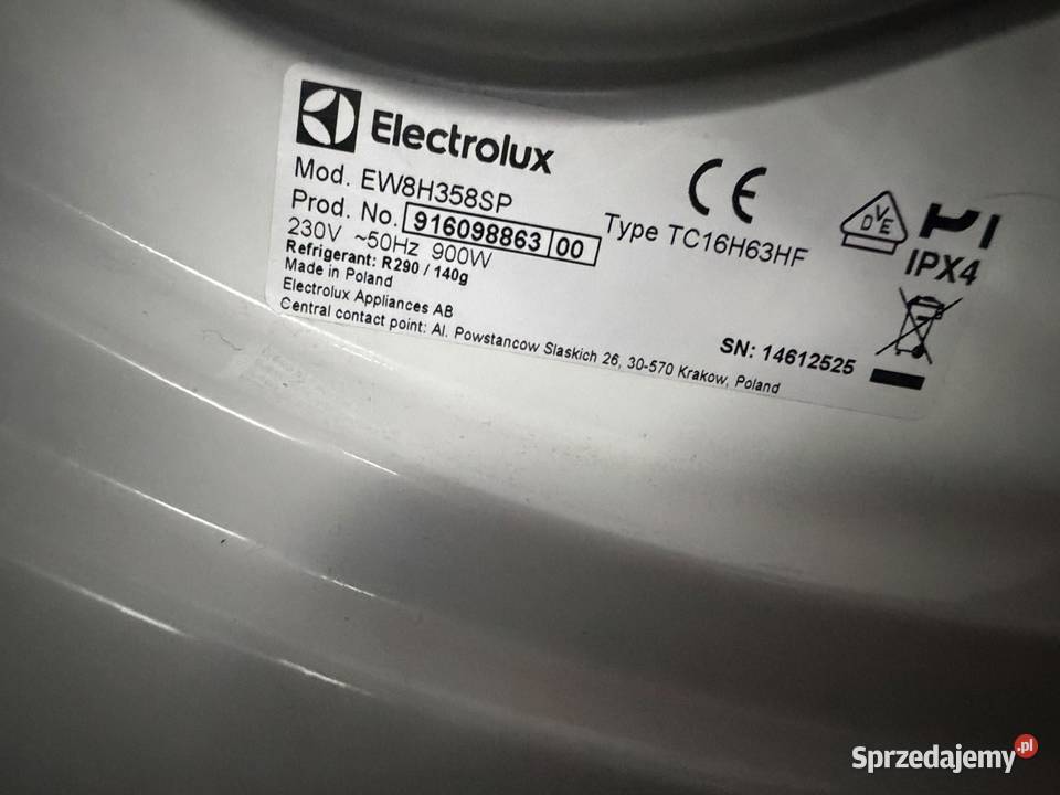 Suszarka Electrolux EW8H358SP 8 pompa ciepła wolnostojące dolnośląskie Krzelków