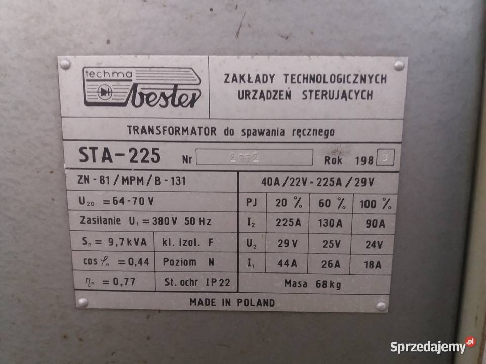 Spawarka Bester STA 225 Łódź