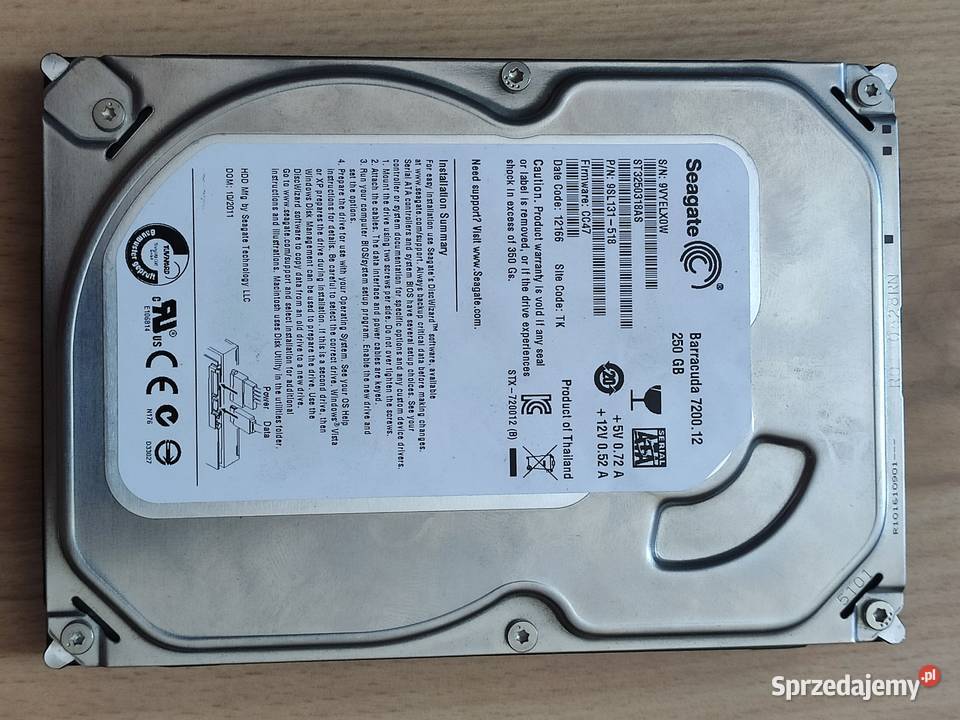 Dysk sata Seagate barracuda 250GB SATA Dyski lubelskie Lublin