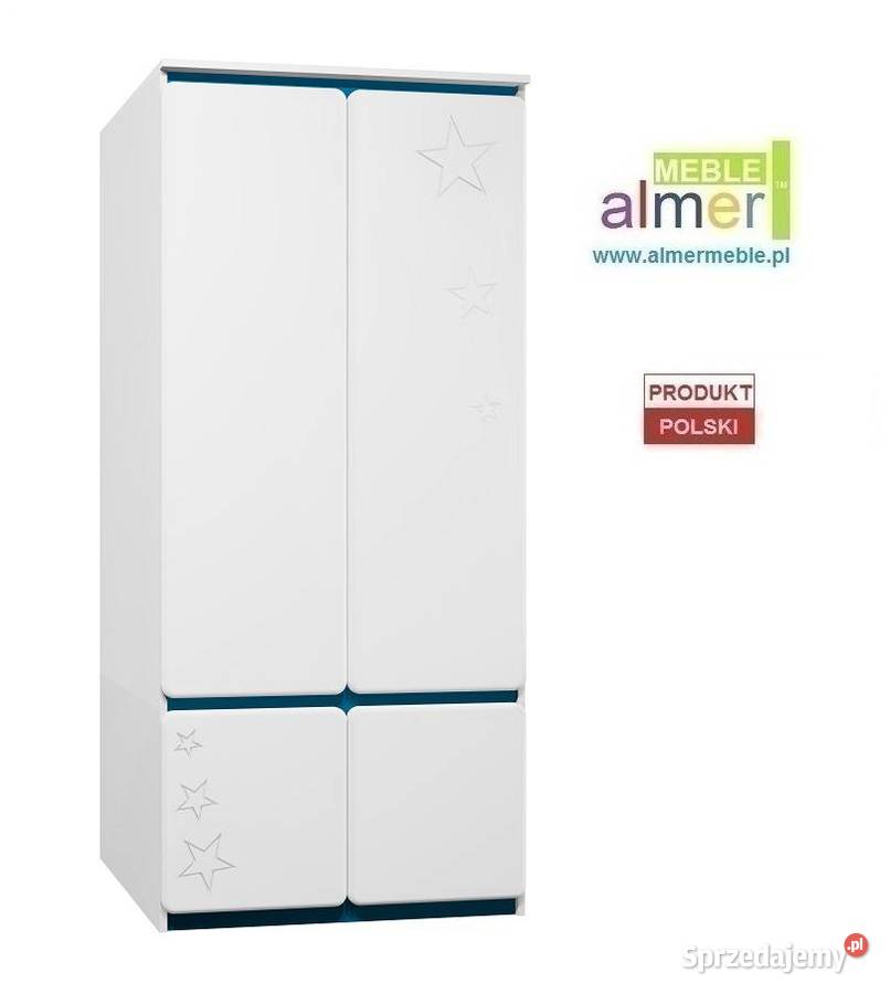 szafa klasyczna biała STARS MDF C16 90x55 w200 Kościan