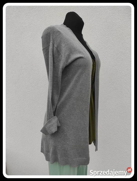 Mini zestaw kardigan narzutka bluzka oliwkowa 36 Płock