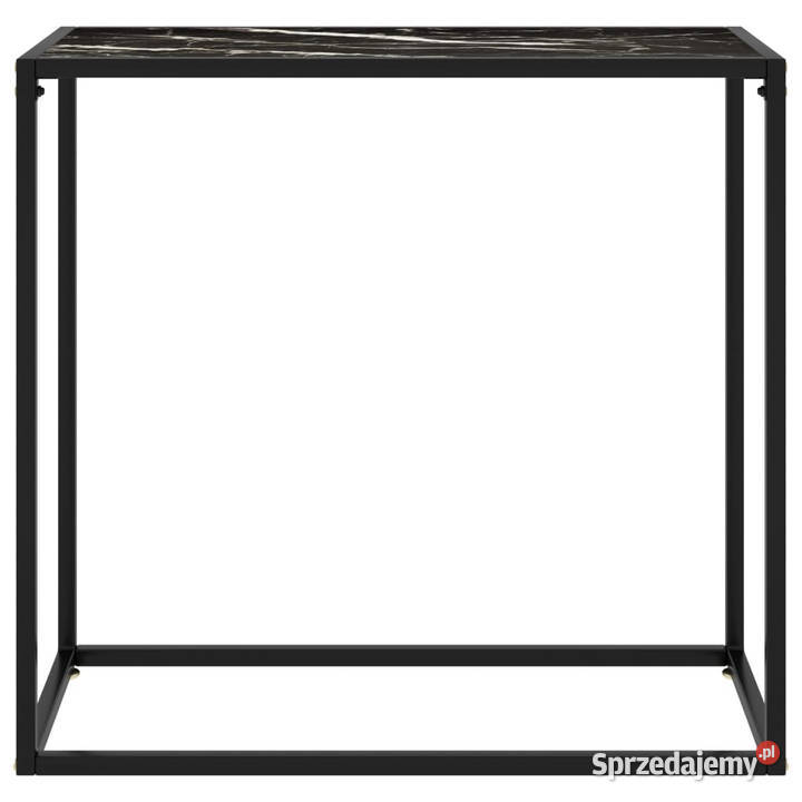 Stolik konsolowy czarny 80x35x75 szkło hartowane Warszawa