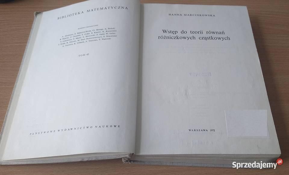 Wstęp do teorii równań różniczkowych cząstkowych Gdańsk