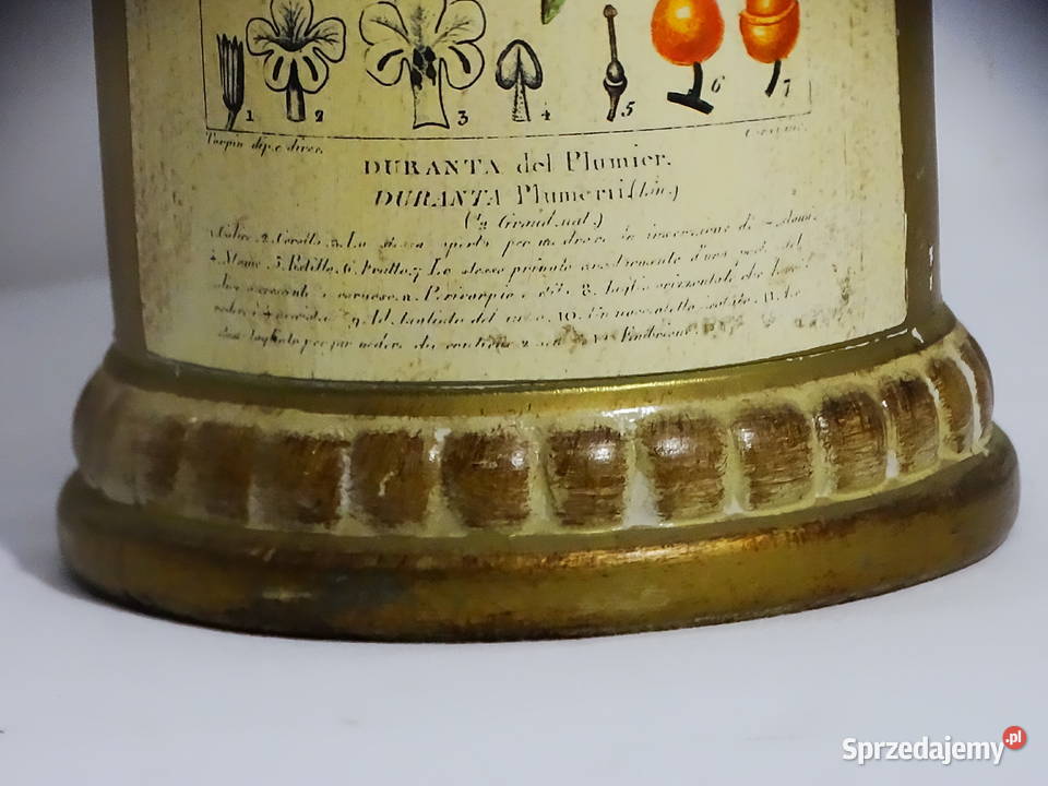 Zabytkowy pojemnik aptekarski z ilustracją Biłgoraj sprzedam