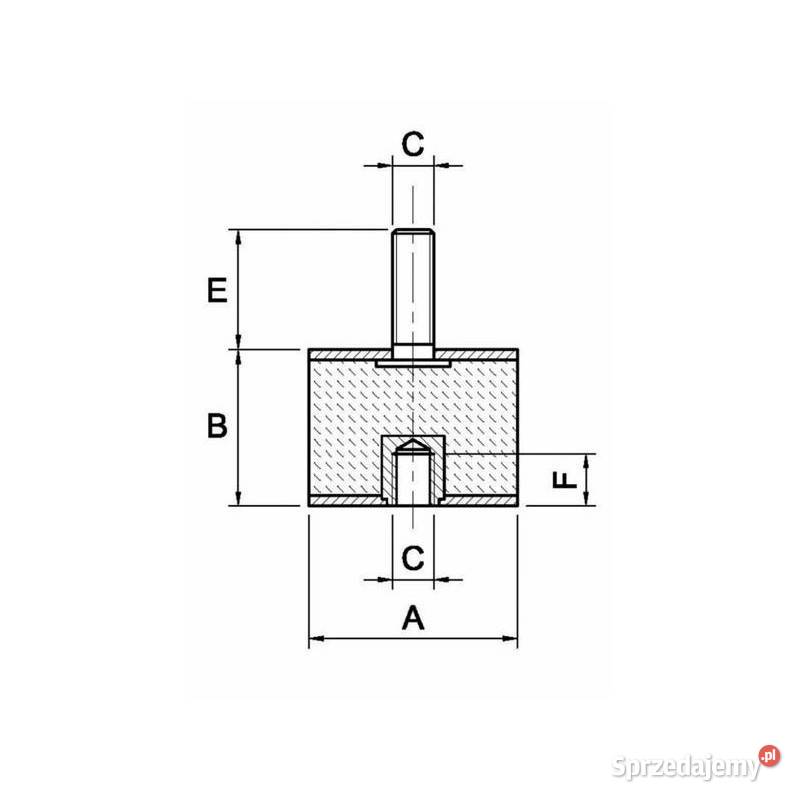 Amortyzator gumowy żeńskimęski typ B Fi 40x30 mm