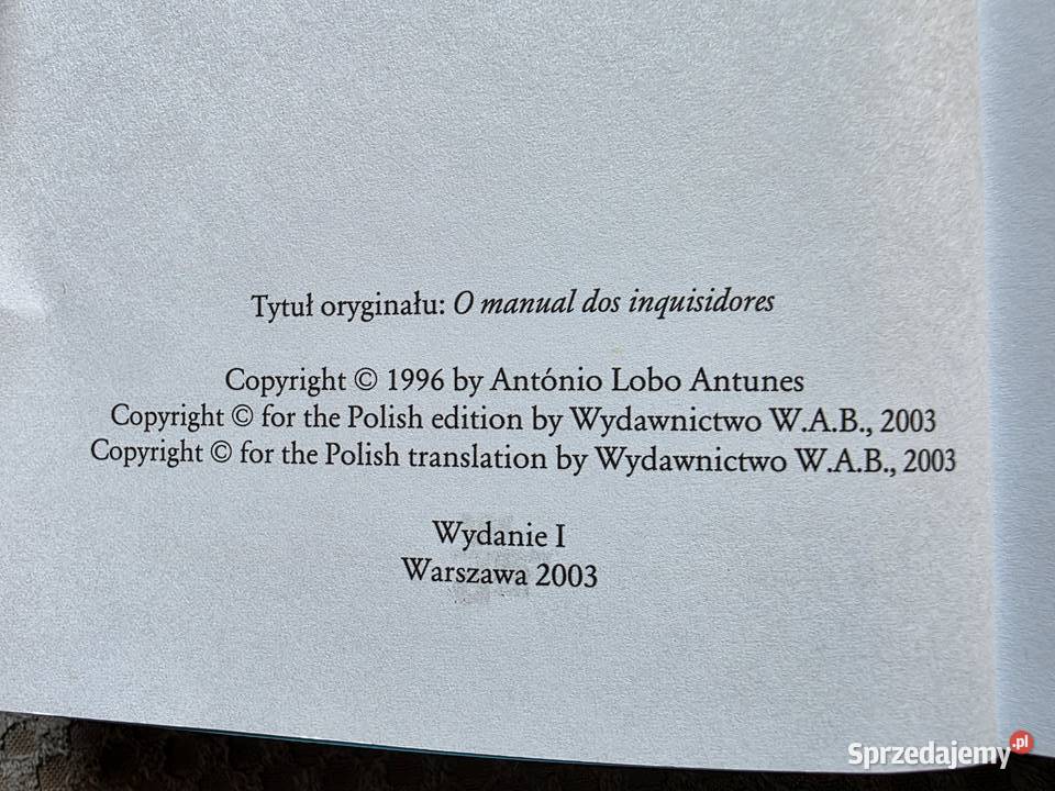 Podręcznik inkwizytorów António Lobo Antunes Kraków sprzedam