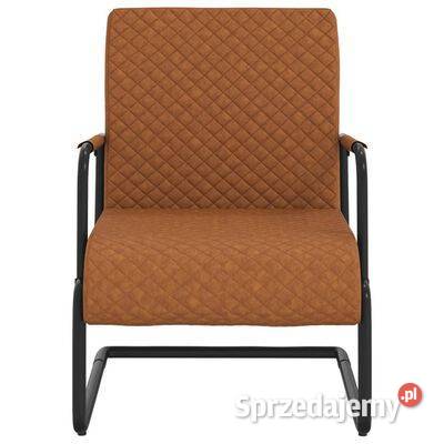 vidaXL Krzesło wspornikowe matowy brąz sztuczna Warszawa