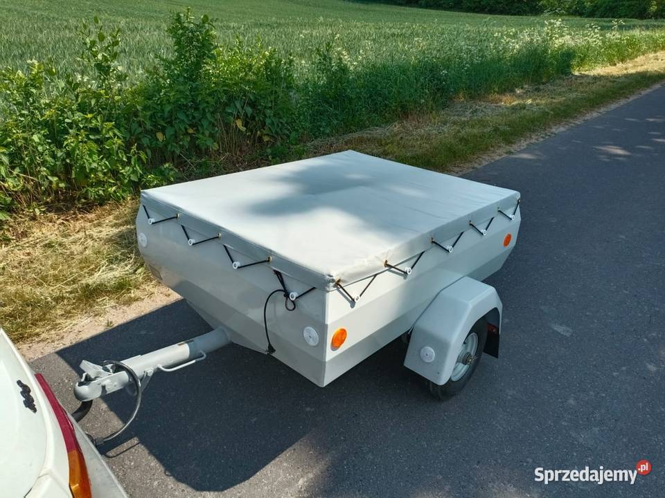 Zestaw Wartburg 13 S LPG plus przyczepka DDR biały Iława