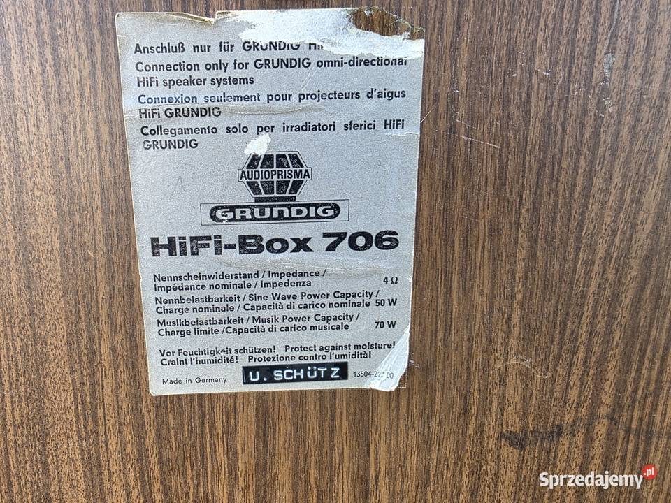 kolumny grundig hifi box 706 audioprisma śląskie Chełm Śląski