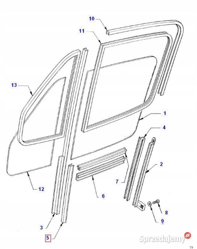 LISTWA ZGARNIAJĄCA DRZWI PRZÓD FORD TRANSIT 8500 sprzedam