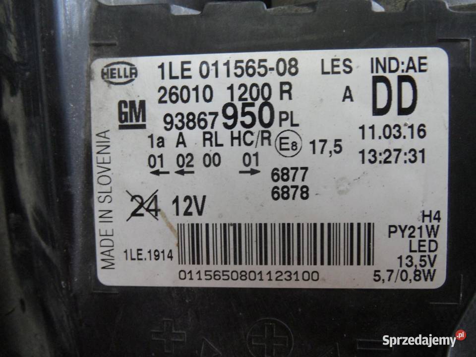 VIVARO B TRAFIC III 16r lampa prawy przód