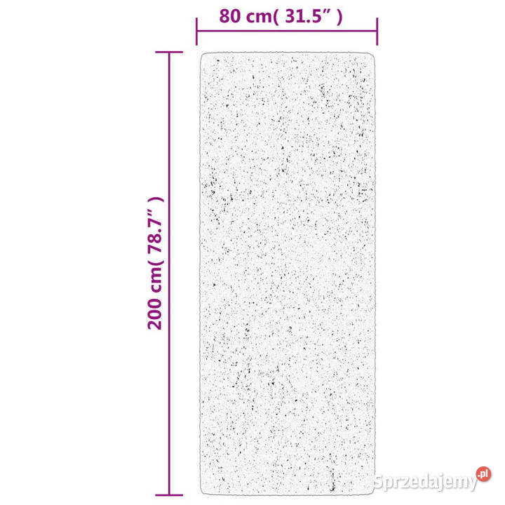Dywan HUARTE z krótkim włosiem szary 80x200 Warszawa
