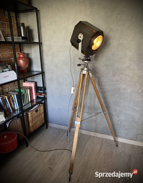 Lampa teatralna podłogowa PRL lata 7080 Loft Poznań sprzedam