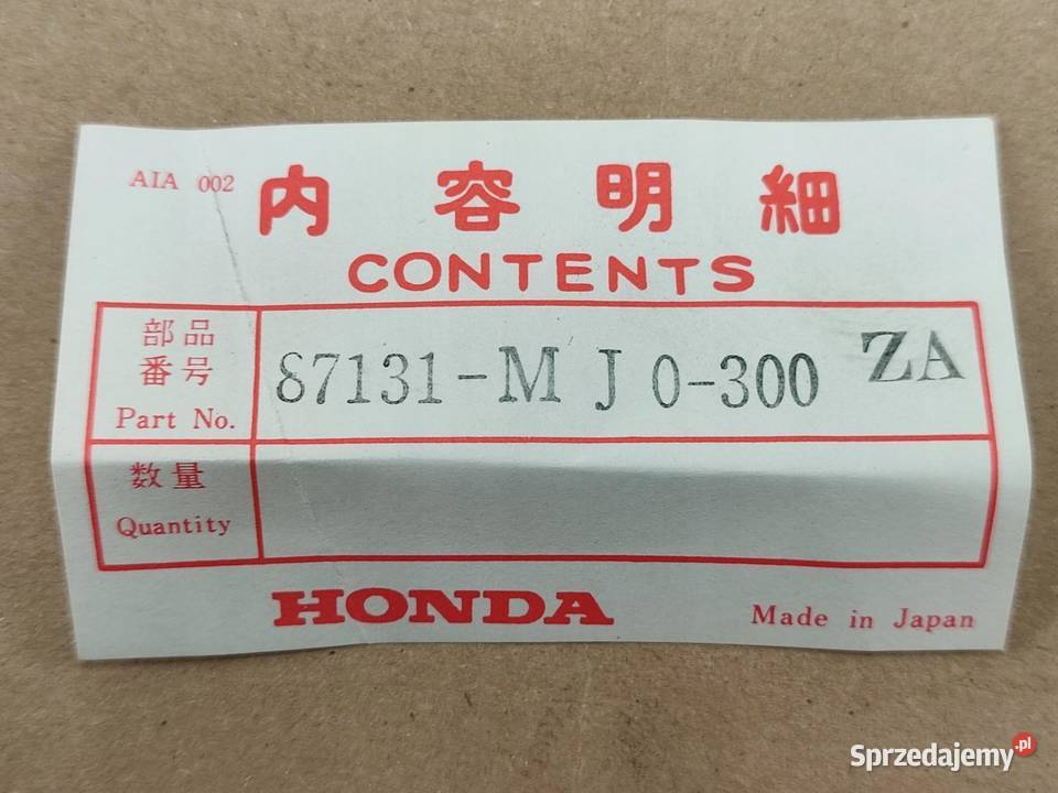 NAKLEJKA NA ZADUPEK PRAWA STR HONDA CBX750F 1984 sprzedam