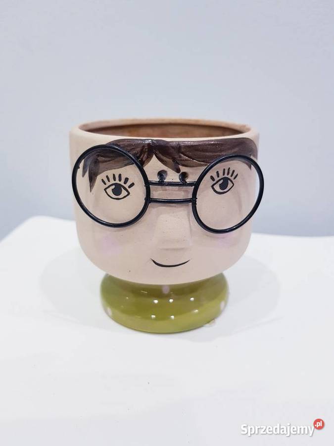 Ceramiczna osłonka na doniczkę sukulenta beżowy Dąbrowa Górnicza