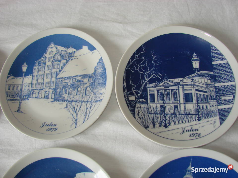 Elgporslin Sweden kobaltowe talerze świąteczne Pruszcz Gdański sprzedam