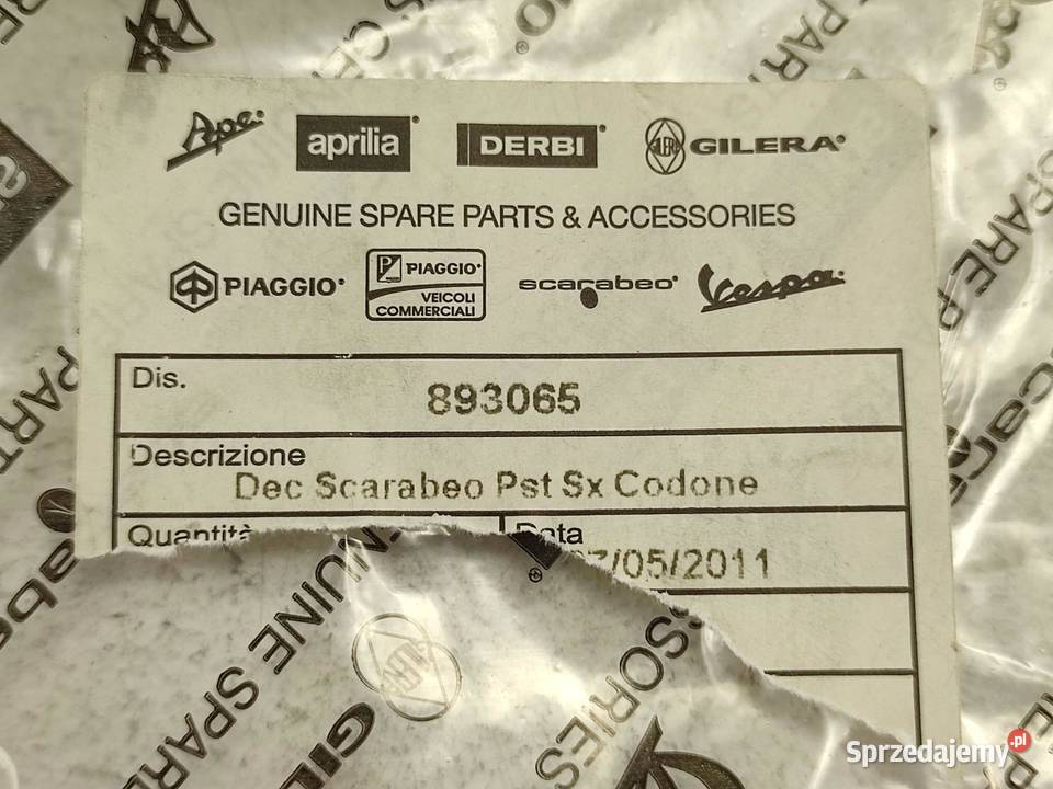 NAKLEJKA SCARABEO NA ZADUPEK L P APRILIA lubelskie
