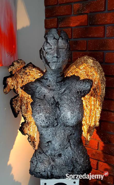 Anioł rzeźba lampa sztuka użytkowa Piła