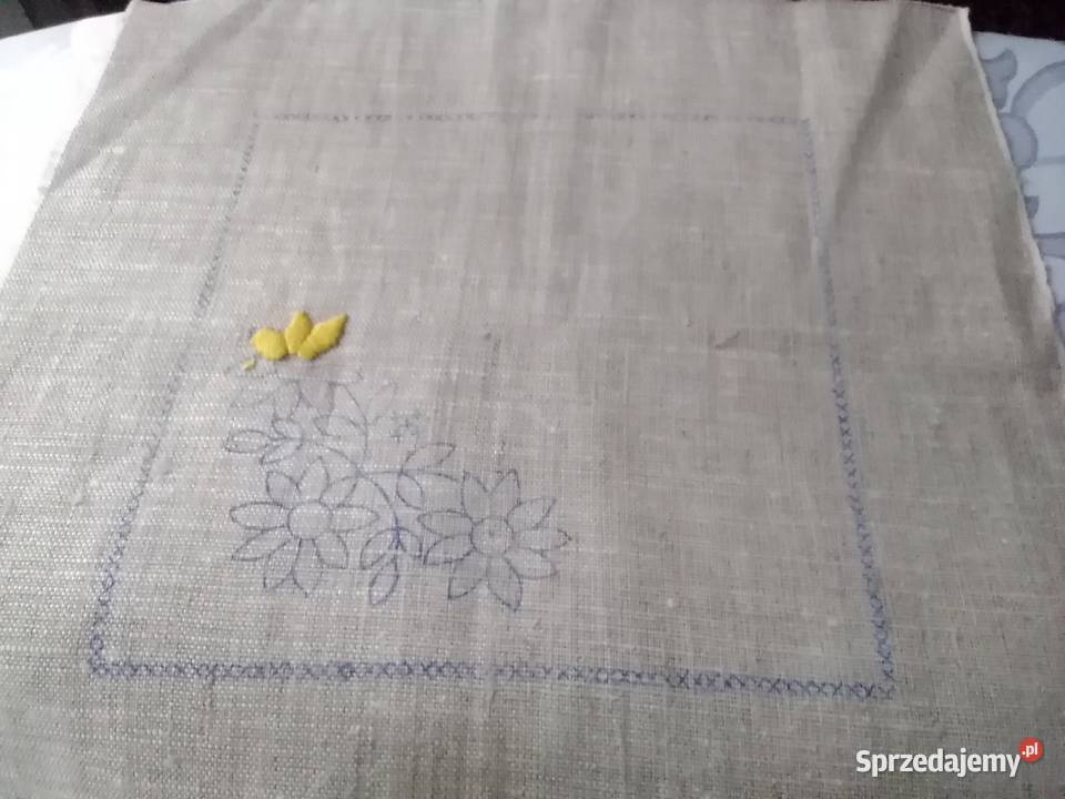 Serwetki lniane z szablonem do haftu łódzkie