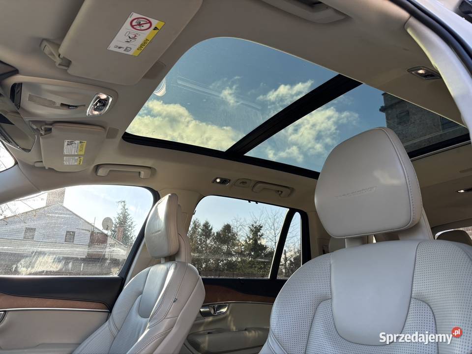 Volvo XC90 T8 Hybryda Plugn Inscription Biała elektrycznie ustawiane fotele Łódź
