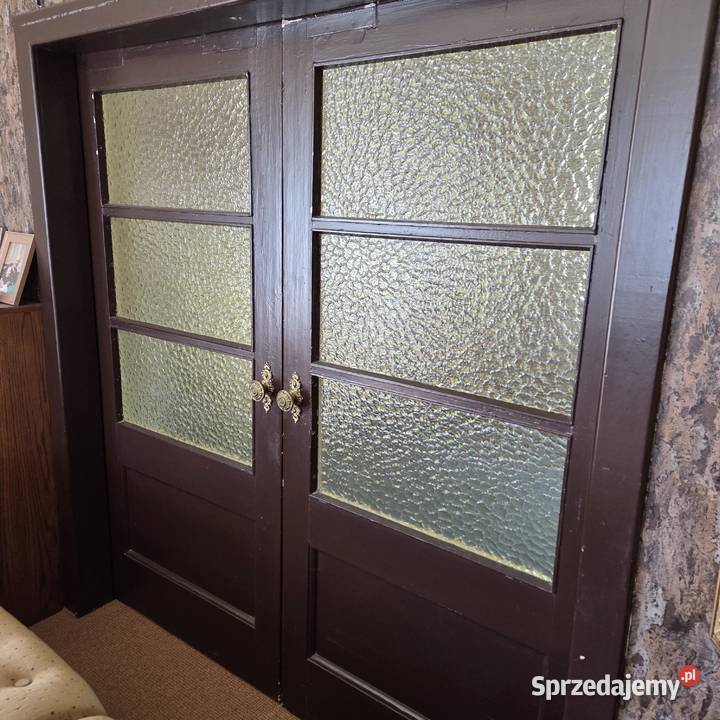 Stare drzwi przesuwne dwuskrzydłowe Poznań