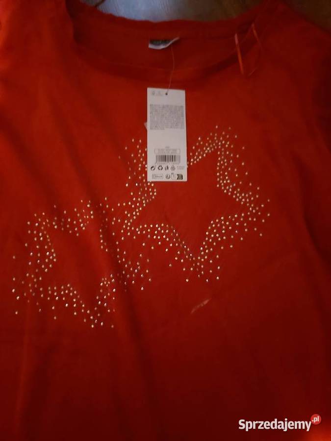 Świąteczna bluzka LXL czerwona i jasna Bez wzoru Wrocław sprzedam