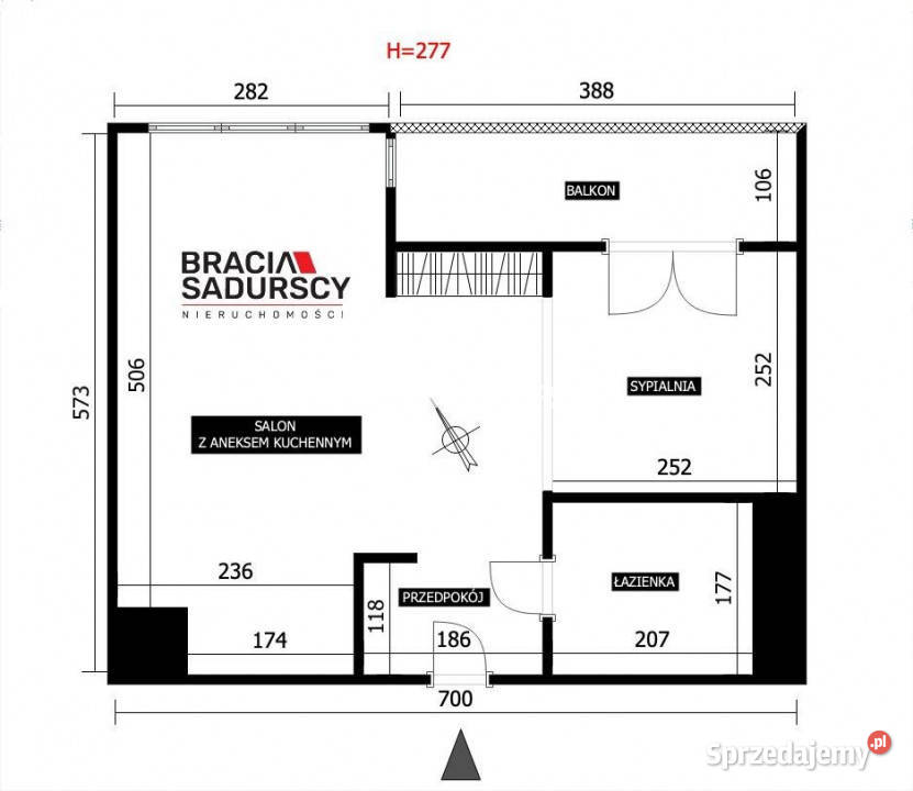 Mieszkanie 3312m2 2 pok Kraków Piętro 1