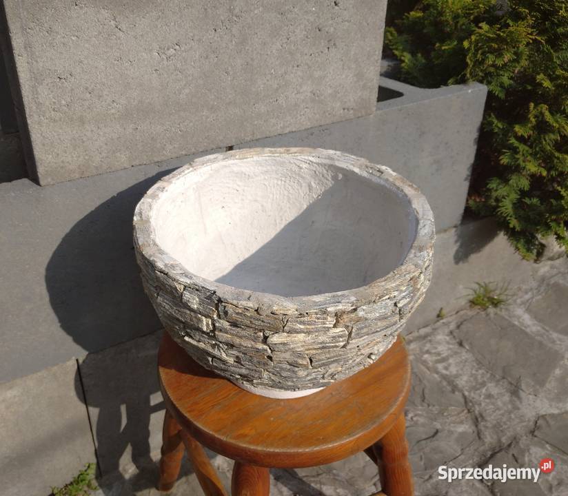Doniczka z kamienia naturalnego rękodzieło sprzedam