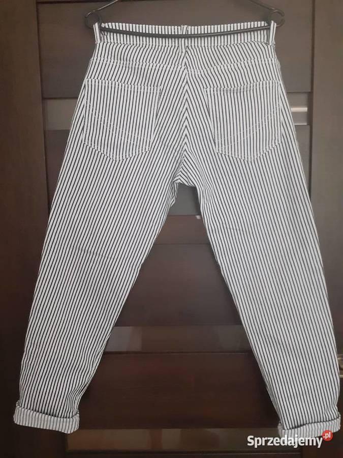 spodnie białe w paski S M jeans Gdańsk