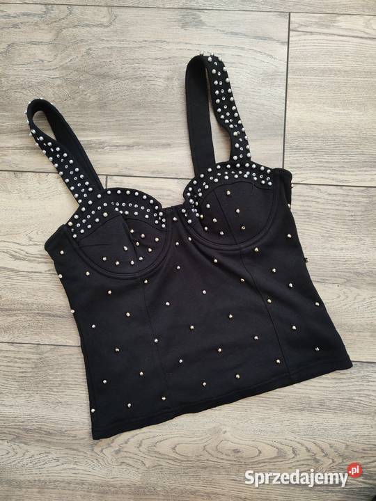 Bluzka Crop Top HM dżety koraliki Unikat Jasło sprzedam