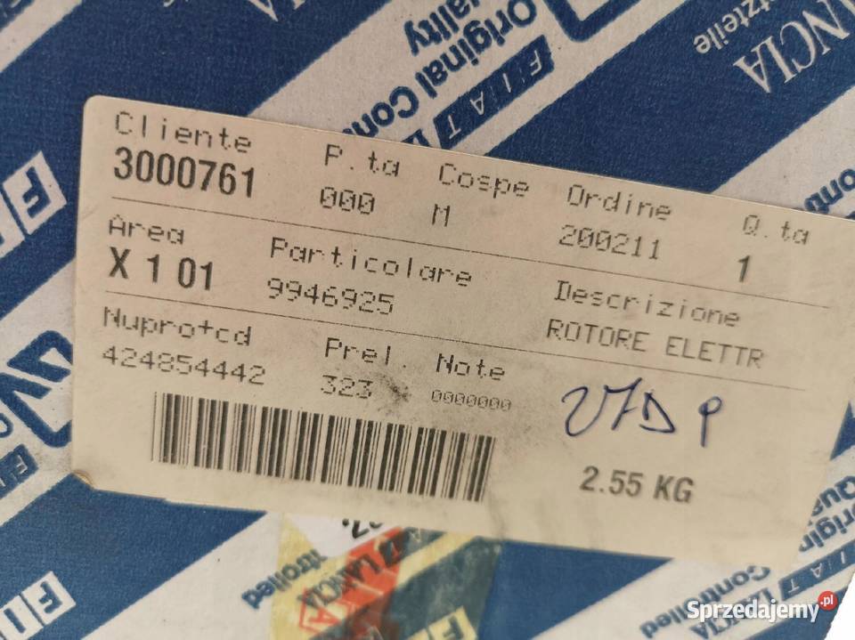 WIRNIK ALTERNATORA FIAT BARCHETTA 9504 ORYGINAŁ osobowe Układ elektryczny silnika
