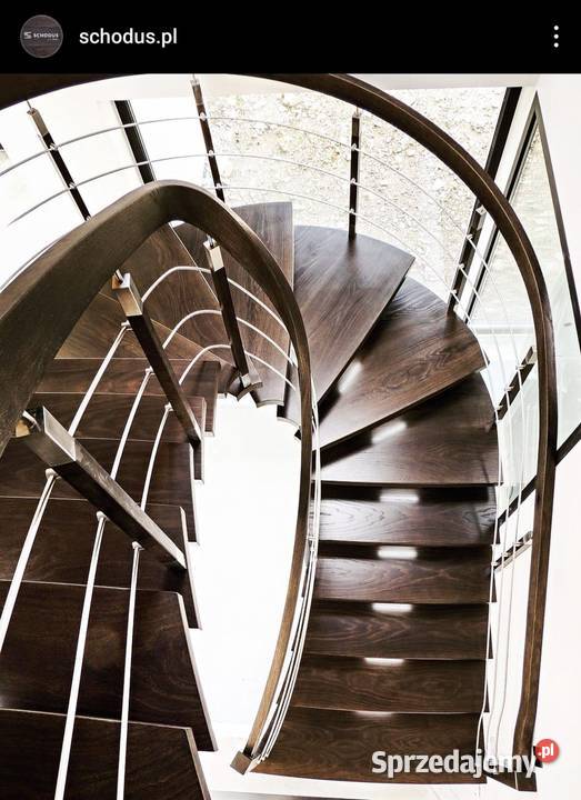 Schody drewniane gięte dywanowe na beton Dom i Ogród małopolskie sprzedam