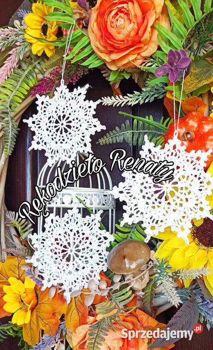 Szydełkowe gwiazdki 3D biały Syców