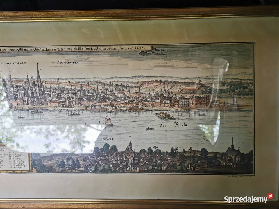 Mapa Matthus Merian Anno 1933 Moguncja Wałcz sprzedam