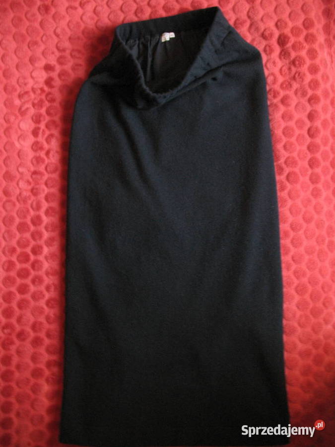 Spódnica Czarna wełna 40 L biodra 100 Maxi Bez wzoru Siedlce