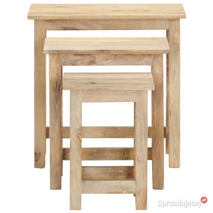 Stoliki wsuwane pod siebie 3 lite drewno mango mazowieckie Warszawa